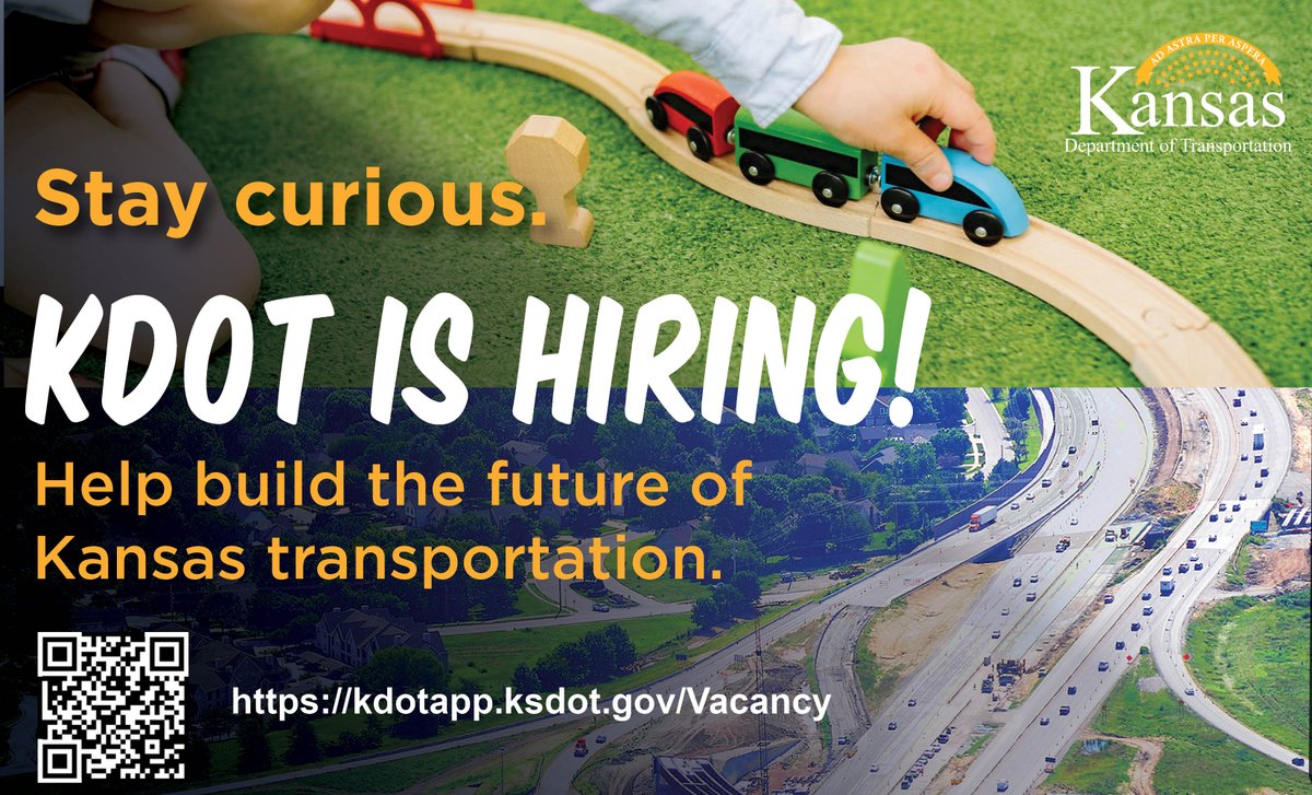 New grads! Want to make a difference in your world? Check out our job openings and help build the future of Kansas' transportation! 
kdotapp.ksdot.gov/KDOTJobs/Defau…