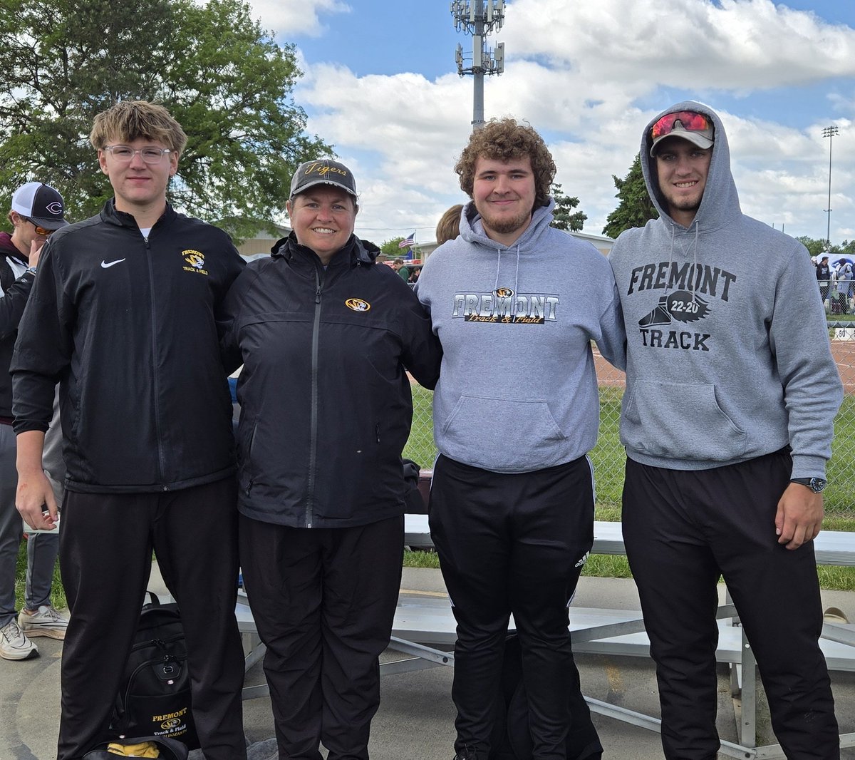 Both boys placed higher than they were seeded in their first trip to the State Track Meet.  Cole tied his PR of 49'6 to place 10th, Aiden threw 47'8 to place 16th.