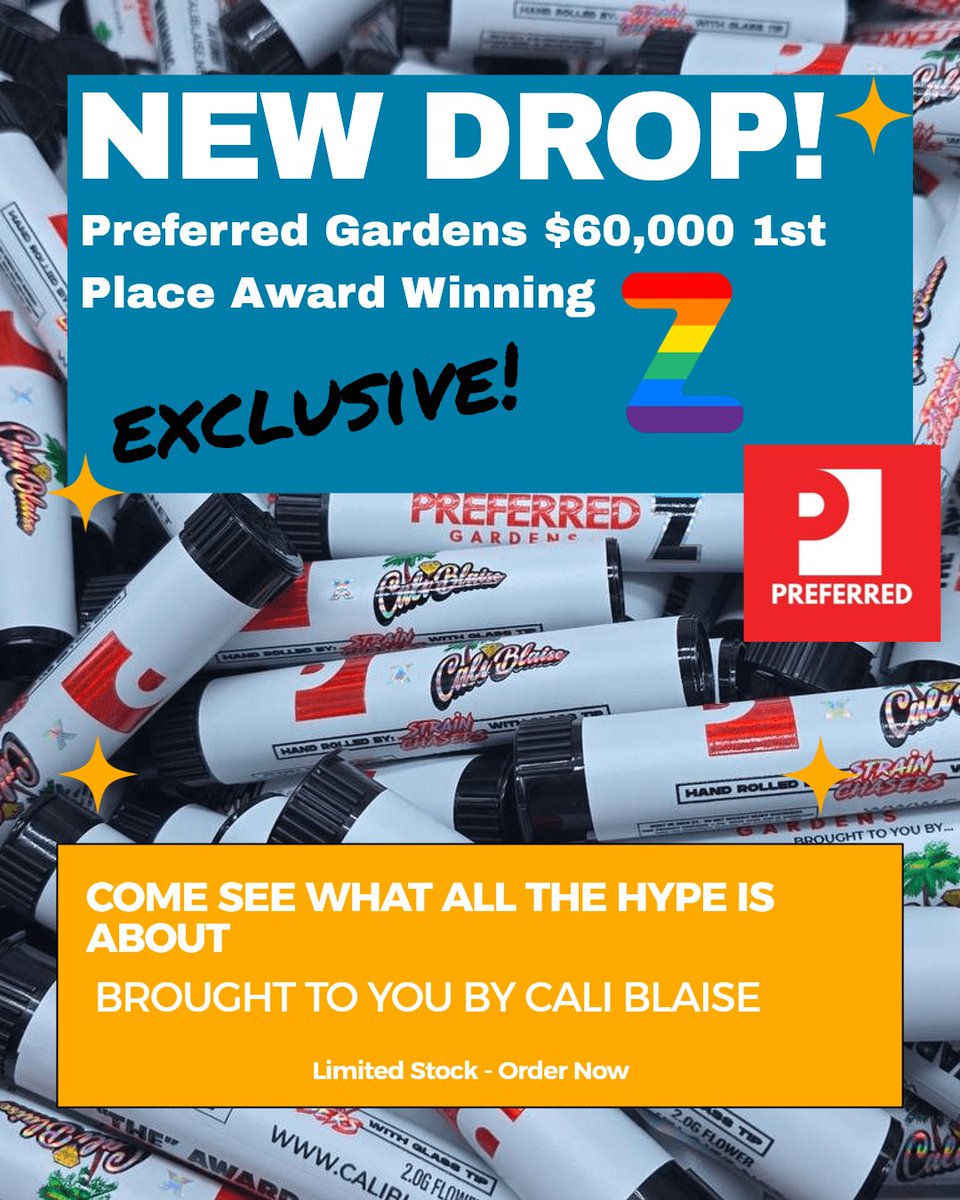 🚨 NEW DROP EXCLUSIVE 🚨
Cali Blaise presents the award-winning Zkittlez Handroll - Genetics by Preferred Gardens 🏆💨
🔥 $60K Grand Prize Winner
🥇 1st Place Z Genetics
🌈 True connoisseur-tier flower—only at caliblaise.net
Don’t sleep—limited supply! ⏳ #CaliBlaise