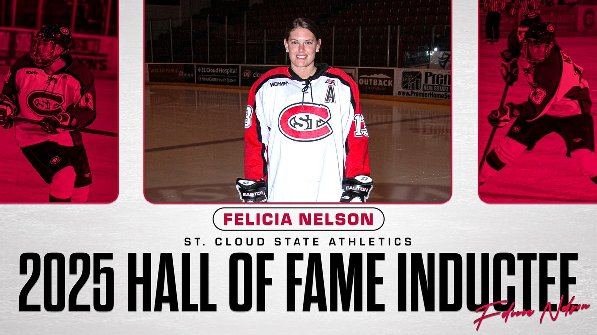 St. Cloud State Athletics (@scsuhuskies) on Twitter photo 𝗛𝗔𝗟𝗟 𝗢𝗙 𝗙𝗔𝗠𝗘 𝗜𝗡𝗗𝗨𝗖𝗧𝗘𝗘 👏
Congratulations to <a href="/SCSUHuskies_WHK/">St. Cloud State Women’s Hockey</a>'s Felicia Nelson on being named to the 2025 Hall of Fame class!
#GoHuskies 🐾 𝗛𝗔𝗟𝗟 𝗢𝗙 𝗙𝗔𝗠𝗘 𝗜𝗡𝗗𝗨𝗖𝗧𝗘𝗘 👏
Congratulations to <a href="/SCSUHuskies_WHK/">St. Cloud State Women’s Hockey</a>'s Felicia Nelson on being named to the 2025 Hall of Fame class!
#GoHuskies 🐾
