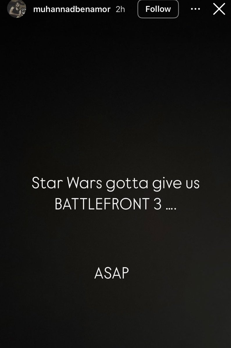 Muhannad Ben Amor (who plays Wilmon in ANDOR) calls for a BATTLEFRONT 3

“Star Wars gotta give us Battlefront 3 …. ASAP”