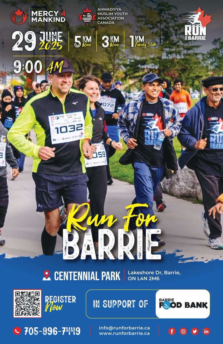 RunForBarrie's tweet image. 𝐑𝐔𝐍 𝐅𝐎𝐑 𝐁𝐀𝐑𝐑𝐈𝐄 !

Join us on June 29th at 9:00 AM for a powerful community run in support of
@BarrieFoodBank

🗓️ June 29th
🕘 9 AM
📍Centennial Park Barrie

Register Now raceroster.com/events/2025/98…

See you there—let’s make it count!

#RunForBarrie #Barrie #Mercy4Mankind