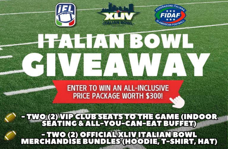 BCSN (@bcsnsports) on Twitter photo 🚨 <a href="/italianbowlusa/">Italian Bowl USA</a> GIVEAWAY 🚨
Enter to win an all-inclusive price package worth $300!
- two (2) VIP club seats to the game (indoor seating and all you can eat buffet)
- two (2) official XLIV Italian Bowl Merchandise Bundles (hoodie, t-shirt, hat)
➡️ mychannelone.wufoo.com/forms/italian-… 🚨 <a href="/italianbowlusa/">Italian Bowl USA</a> GIVEAWAY 🚨
Enter to win an all-inclusive price package worth $300!
- two (2) VIP club seats to the game (indoor seating and all you can eat buffet)
- two (2) official XLIV Italian Bowl Merchandise Bundles (hoodie, t-shirt, hat)
➡️ mychannelone.wufoo.com/forms/italian-…