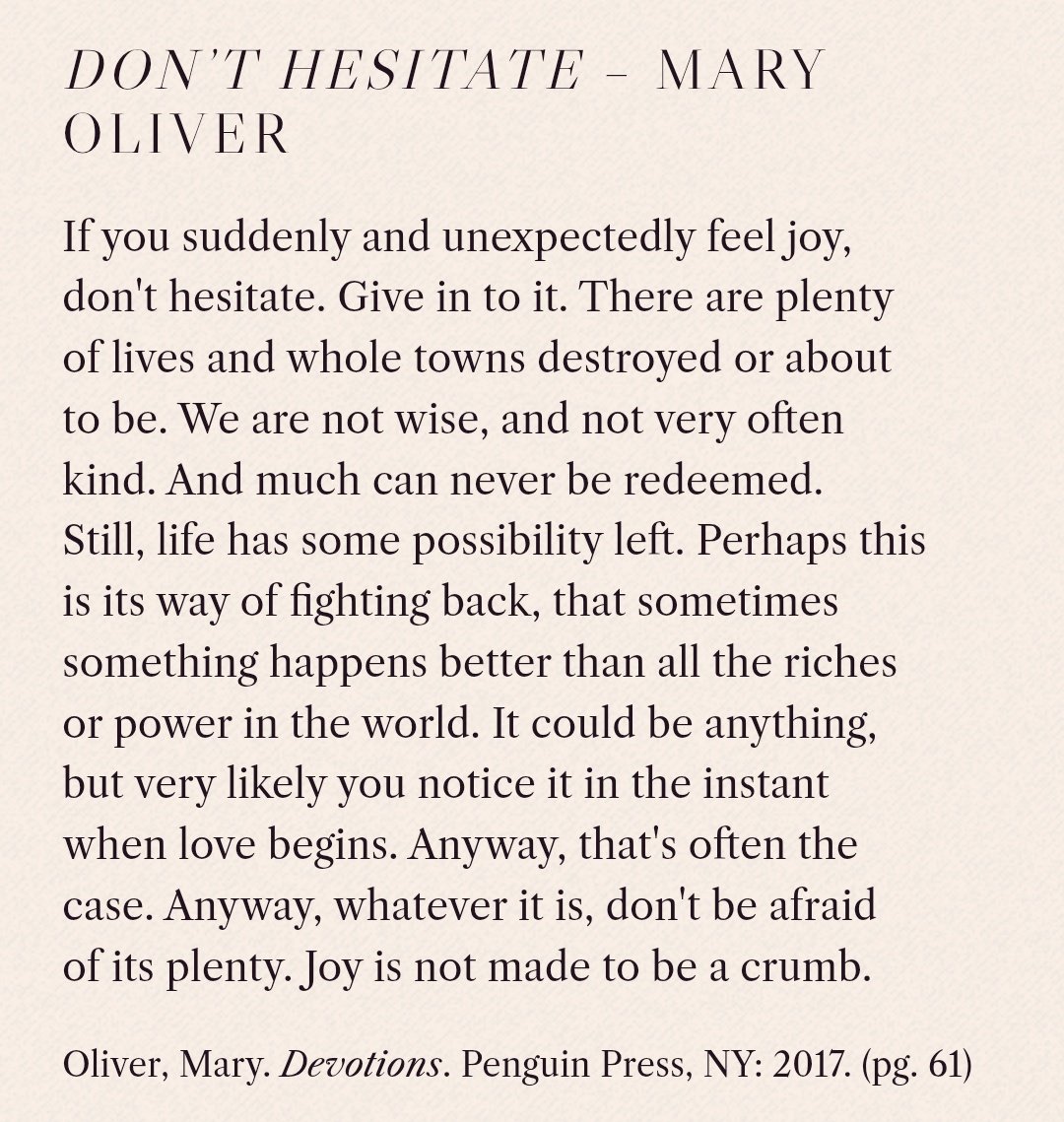 fav poem of the week, by our beloved mary oliver.