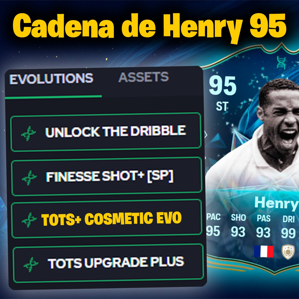 Conan_GW's tweet photo. 🔗 Cadena de Evoluciones para Henry 95

💫 4 PlayStyles+ | 5★ Skills | 5★ Pierna Mala

🧵Abro hilo https://t.co/VOGkZE0pYv