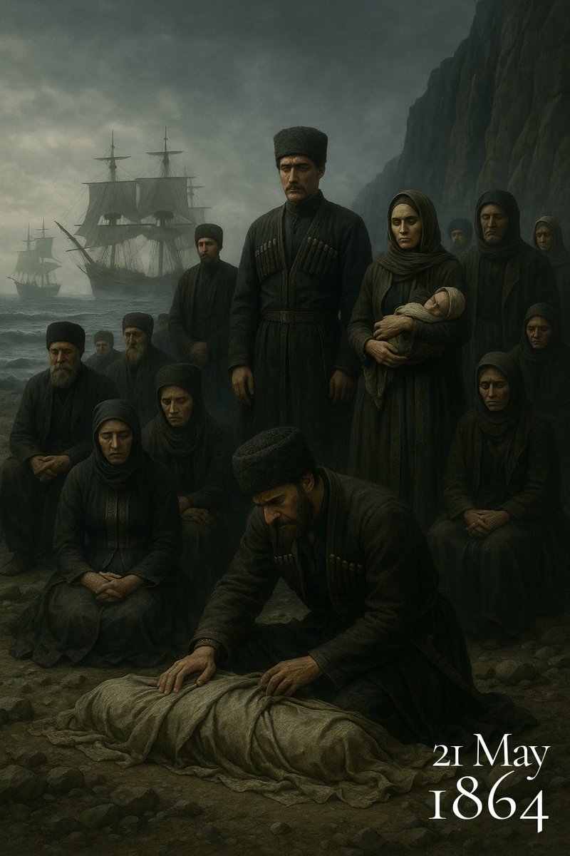 fatiholcok's tweet photo. Çarlık Rusya’nın Kuzey Kafkasya’nın kadim halkı Çerkeslere karşı uyguladığı soykırımın 161. yıl dönümündeyiz.

Savaşlarda, sürgün yollarında, denizlerde can veren atalarımı rahmetle, saygıyla anıyorum.

#ÇerkesSoykırımı
#21May1864
#Çerkessoykırımıvesürgünü
#BununAdıSoykırım https://t.co/Xi8R7C5ucs