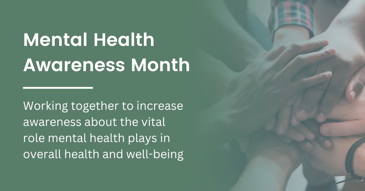 May is Mental Health Awareness Month, a time to raise awareness of the vital role mental health plays in a person's overall health and well-being. #MentalHealthAwarenessMonth