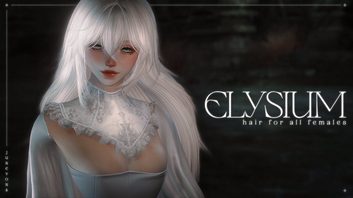 Elysium is out now - old hair remade again! #juneglams
Now with multiple highlights options, for all females!

Links in the replies!