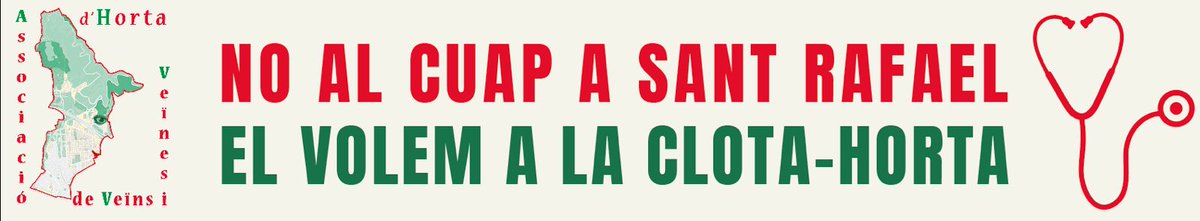 ❤️‍🩹 La salut no es negocia! NO al CUAP a Sant Rafael, EL VOLEM A LA CLOTA-HORTA! Els veïns i veïnes portem anys lluitant per una atenció sanitària digna al nostre barri. La nostra reivindicació és clara: necessitem el centre al cor del nostre territori. #SalutPública #DretsVeïnals