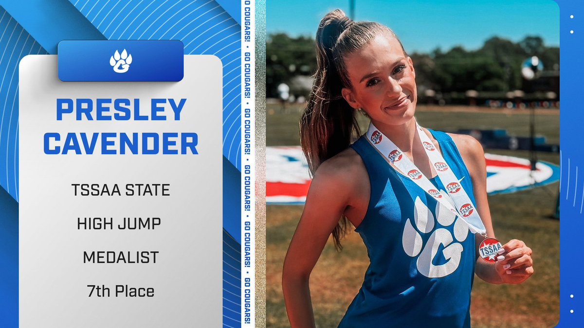 TRACK STATE

Congratulations to Presley Cavender for finishing 7th place in the DII-A TSSAA State High Jump!