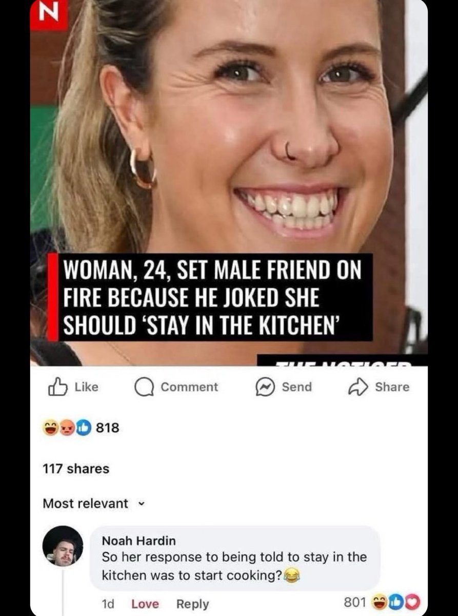 When women get set on fire it's a tragedy.

When it happens to men, you find out about it in a meme channel.