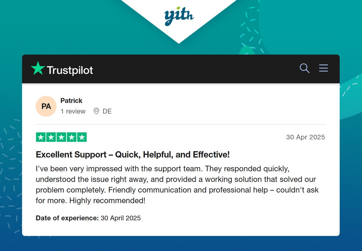 Thank you for sharing your experience💚🤗#yithplugins