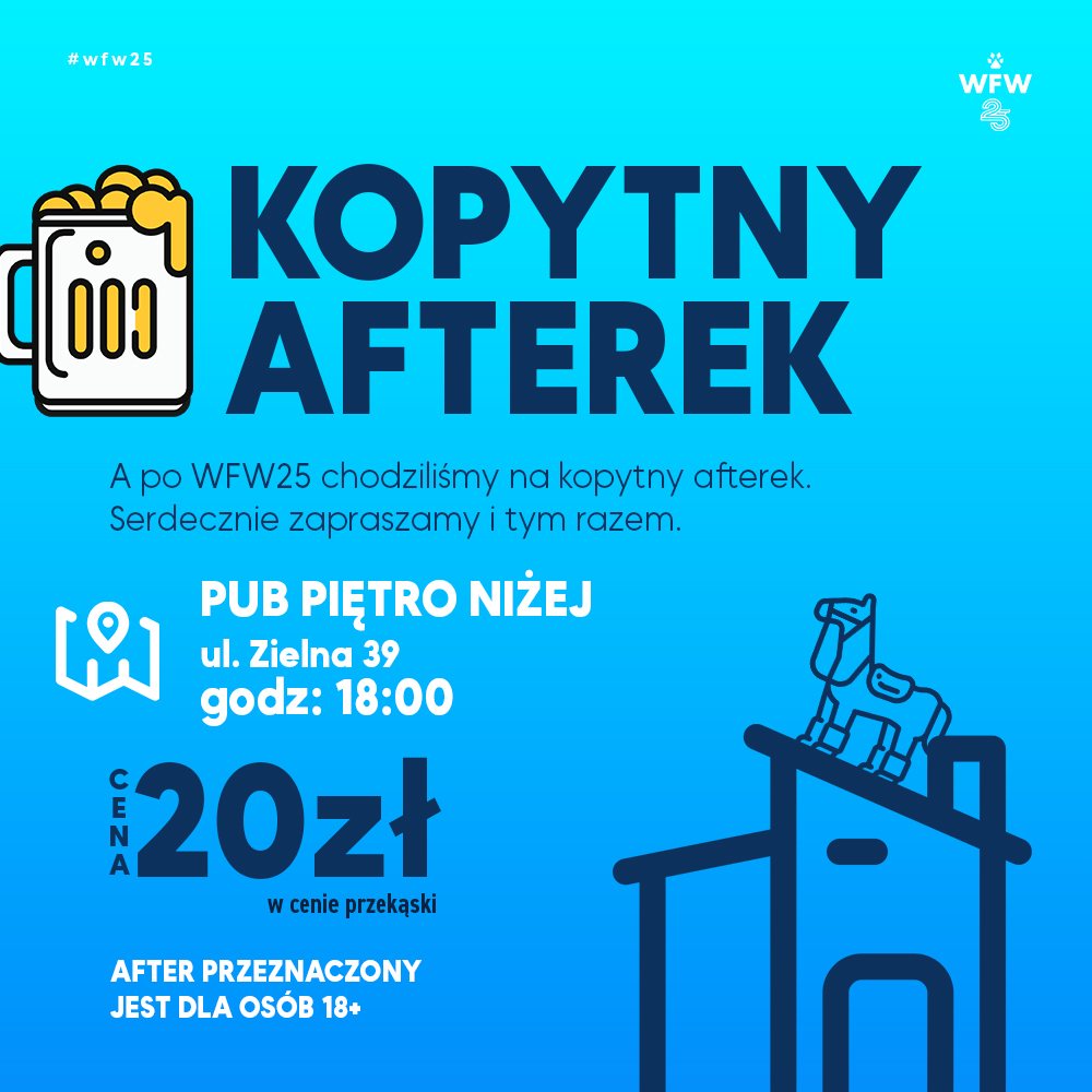 Po raz kolejny zapraszamy na najbardziej kopytkowy afterek w Warszawie. Tym razem cały bar będzie a wyłączność dla futrzaków. 😋

Wszystkie szczegóły odnośnie afterka znajdziecie na naszym kanale telegramowym. 

Afterek jest na zapisy! 😉

Link - t.me/ogloszeniawfw