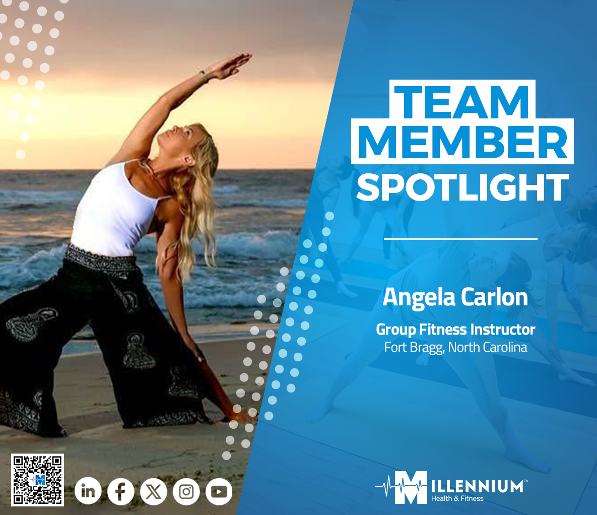 MHandFitness's tweet photo. Bringing balance, strength, and serenity to Ft. Bragg—two classes at a time.

Meet 𝗔𝗻𝗴𝗲𝗹𝗮 𝗖𝗮𝗿𝗹𝗼𝗻, one of the driving forces behind the success of our 𝗬𝗼𝗴𝗮 𝗽𝗿𝗼𝗴𝗿𝗮𝗺 𝗮𝘁 𝗙𝘁. 𝗕𝗿𝗮𝗴𝗴, 𝗡𝗼𝗿𝘁𝗵 𝗖𝗮𝗿𝗼𝗹𝗶𝗻𝗮. https://t.co/kHnVgRur3e