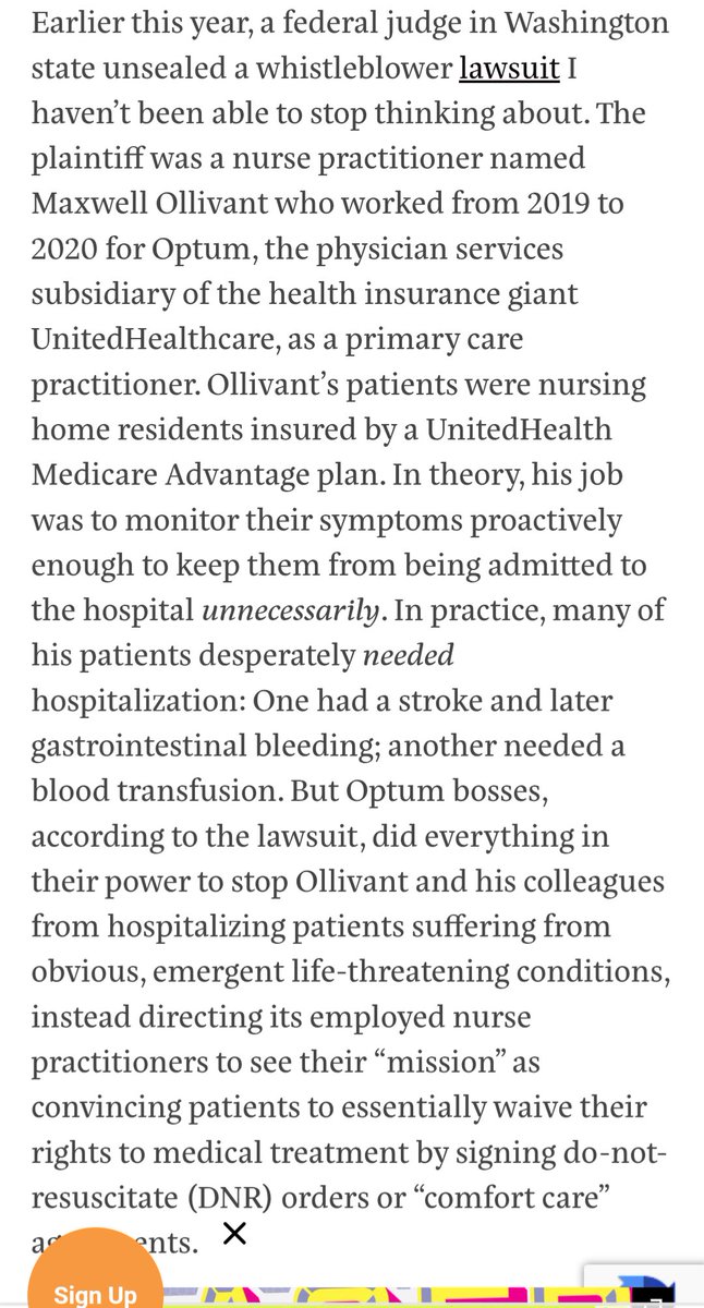 moetkacik's tweet photo. In 2023 I wrote about a UnitedHealth whistleblower with a dystopian tale of  algorithmic euthanasia in nursing homes. His dad didn't want him to talk, he'd been dropped by his attorney who was terrified of UHC. But then Luigi happened, and a new firm took him on as a client.. https://t.co/9qXUX1qVO9