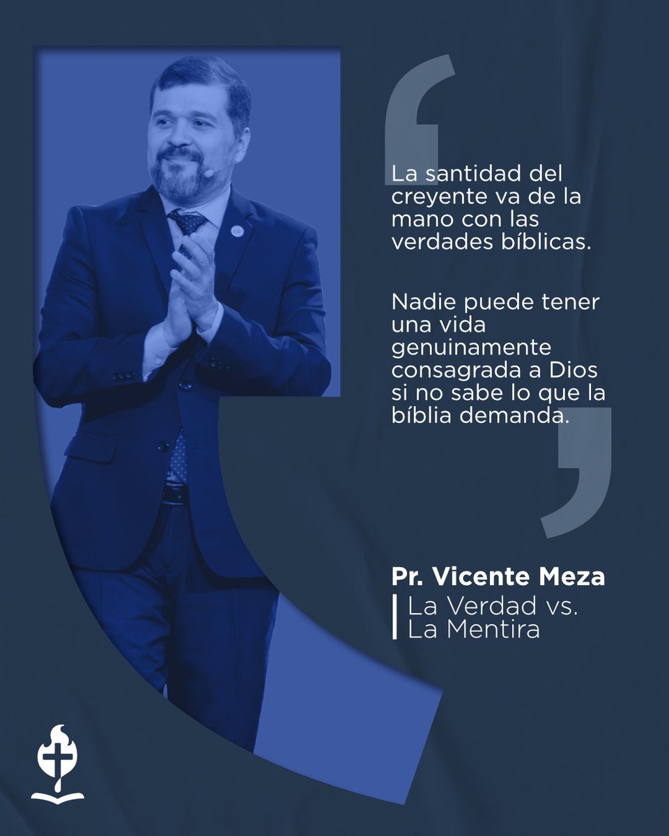🔥 ¿Querés vivir una vida consagrada a Dios?
 Entonces necesitás conocer lo que la Biblia realmente demanda.
📖 En su mensaje "La Verdad vs. La Mentira", el Pr. Vicente Meza nos recuerda que la santidad no se construye sobre emociones, sino sobre verdades eternas.

💡 No te
