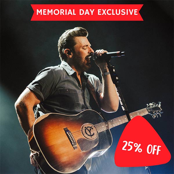 EXCLUSIVE OFFER
25% Off Select Tickets at This Link bit.ly/45k9r5C
Chris Young | August 2
*Online at the link above only. Offer valid now until Monday, 5/26 10pm or while supplies last.  Not valid on previous ticket purchases. Limit 4 tickets per order.
#PepperPresents