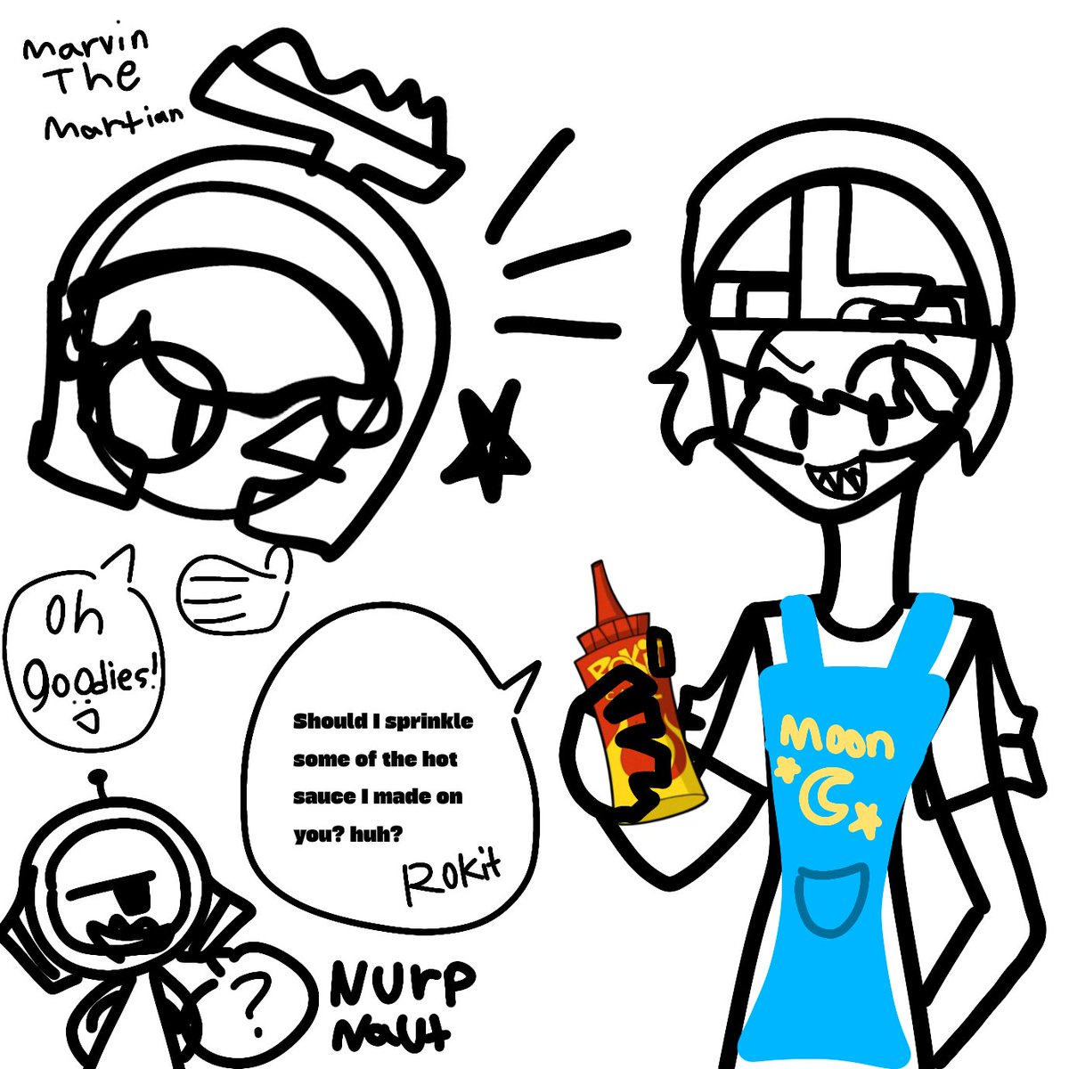 Goranijagga's tweet photo. My favorite characters Doodles !!! :D
(Good Afternoon!!! :D I m going to sleep now.. Have a Nice Day everyone~ ^_^)
#mixels #Rokit #nurpnaut #looneytunes #Marvinthemartian #art #fanart #ownercharacter https://t.co/pWJyBcM7E5
