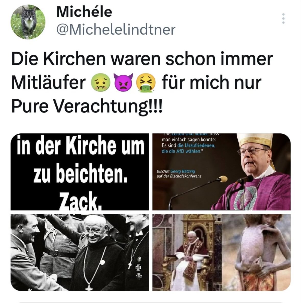 Wegen diesem Beitrag hat meine Followerin Michéle Post von der Staatsanwaltschaft erhalten.

Im Schreiben, welches mir vorliegt, wurde ihr u.a. mitgeteilt, dass das Veröffentlichen eines (historischen) Bildes von Adolf Hitler in Deutschland nicht erlaubt wäre.