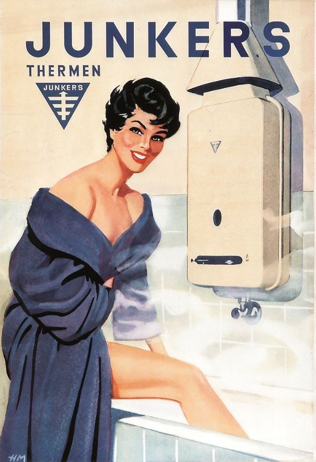PulpLibrarian's tweet photo. Narrator's voice: "life with a gas water heater was not actually that glamorous." https://t.co/lbJlBnXpqj