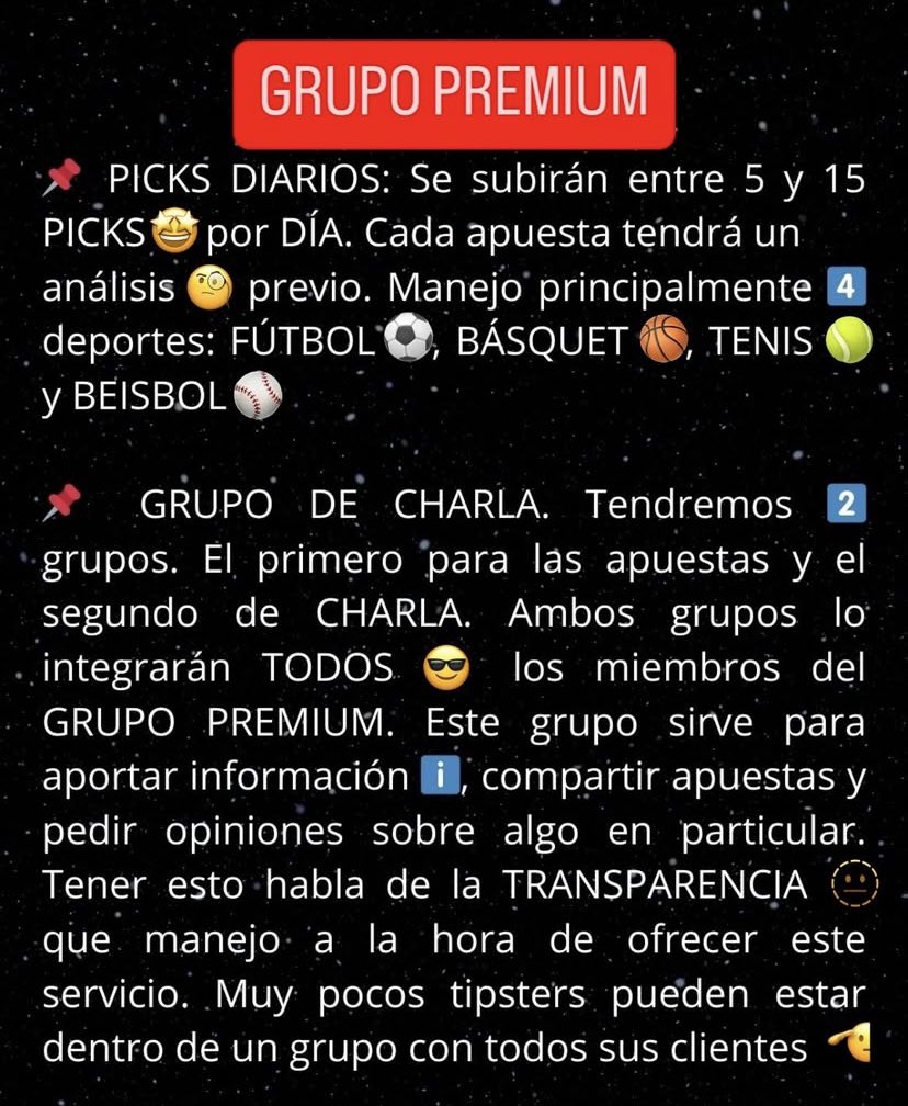 AkinatorPicks's tweet photo. 🚨GRUPO PREMIUM 💣🚨

Para ADQUIRIR el servicio 💎 me escriben un MENSAJE 💬 al PRIVADO y a la brevedad les voy a estar respondiendo.

Si se anotan HOY tendrían de REGALO 🎁 los días que quedan del mes de MAYO + TODO el mes de JUNIO! 

No se pierdan la oportunidad de formar parte ✅, la vamos a romper toda 😮‍💨