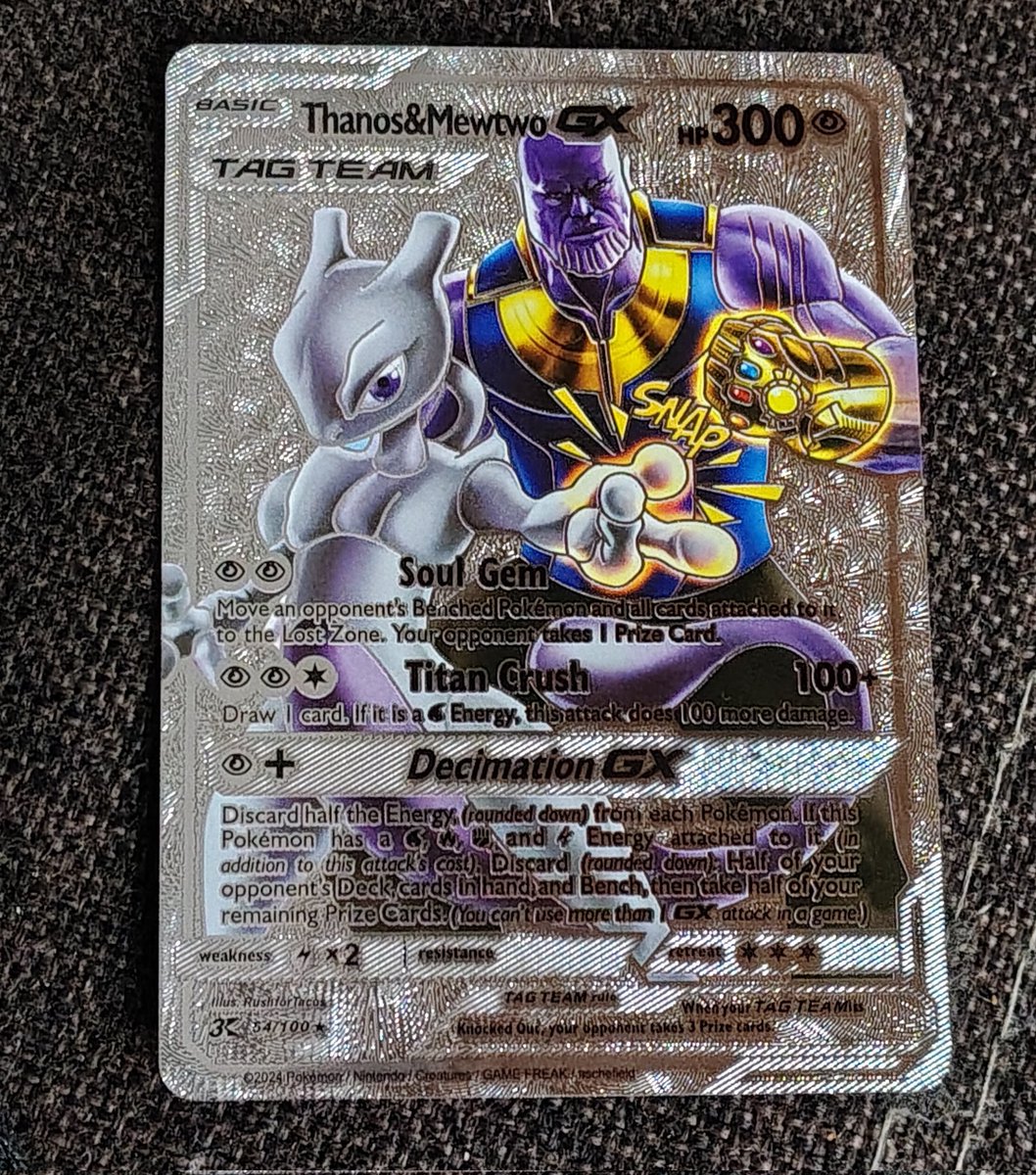 mewtwo and thanos pokemon card Thanos & Mewtwo GX Black