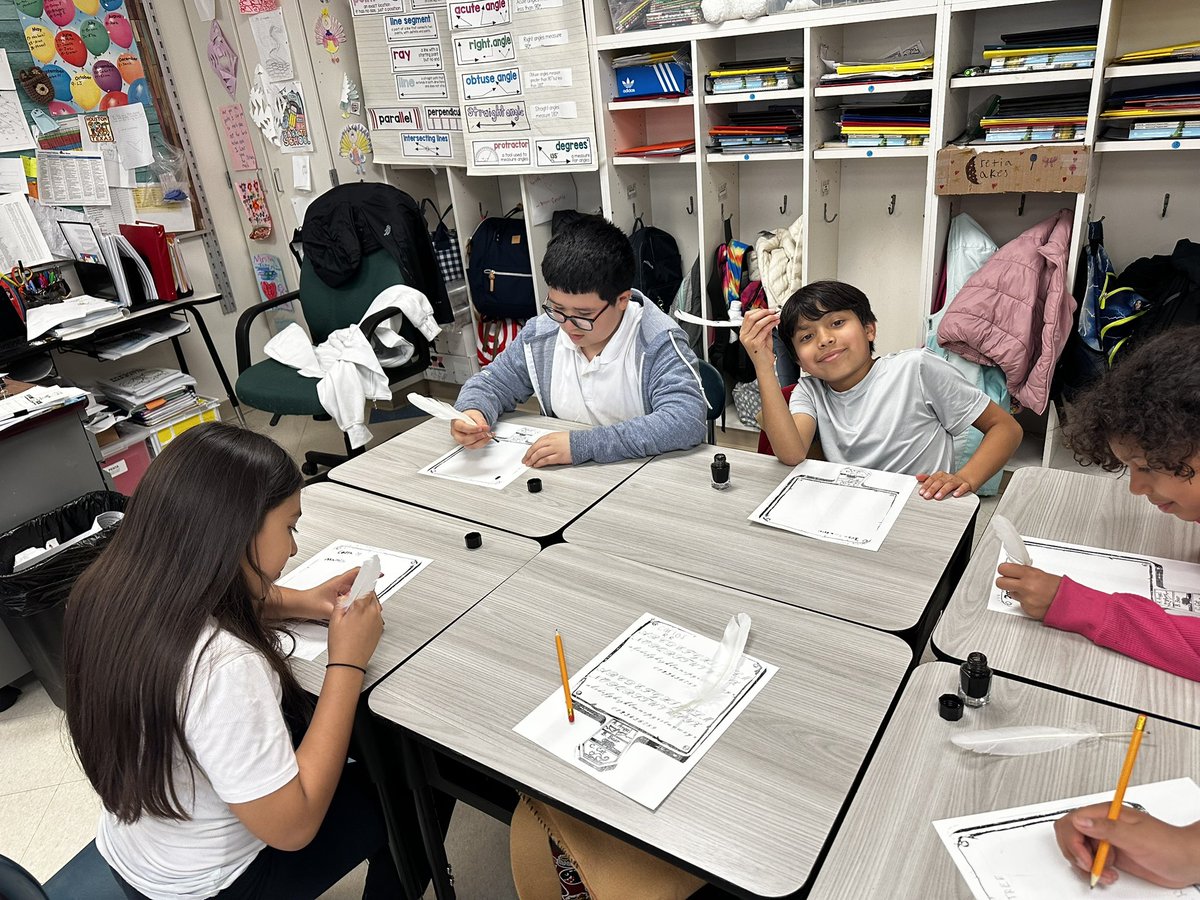 Concluded our Encampment Day with some ink and quill writing. What a great, live action learning day! 🪶 <a href="/brewsterschools/">Brewster Central School District</a>