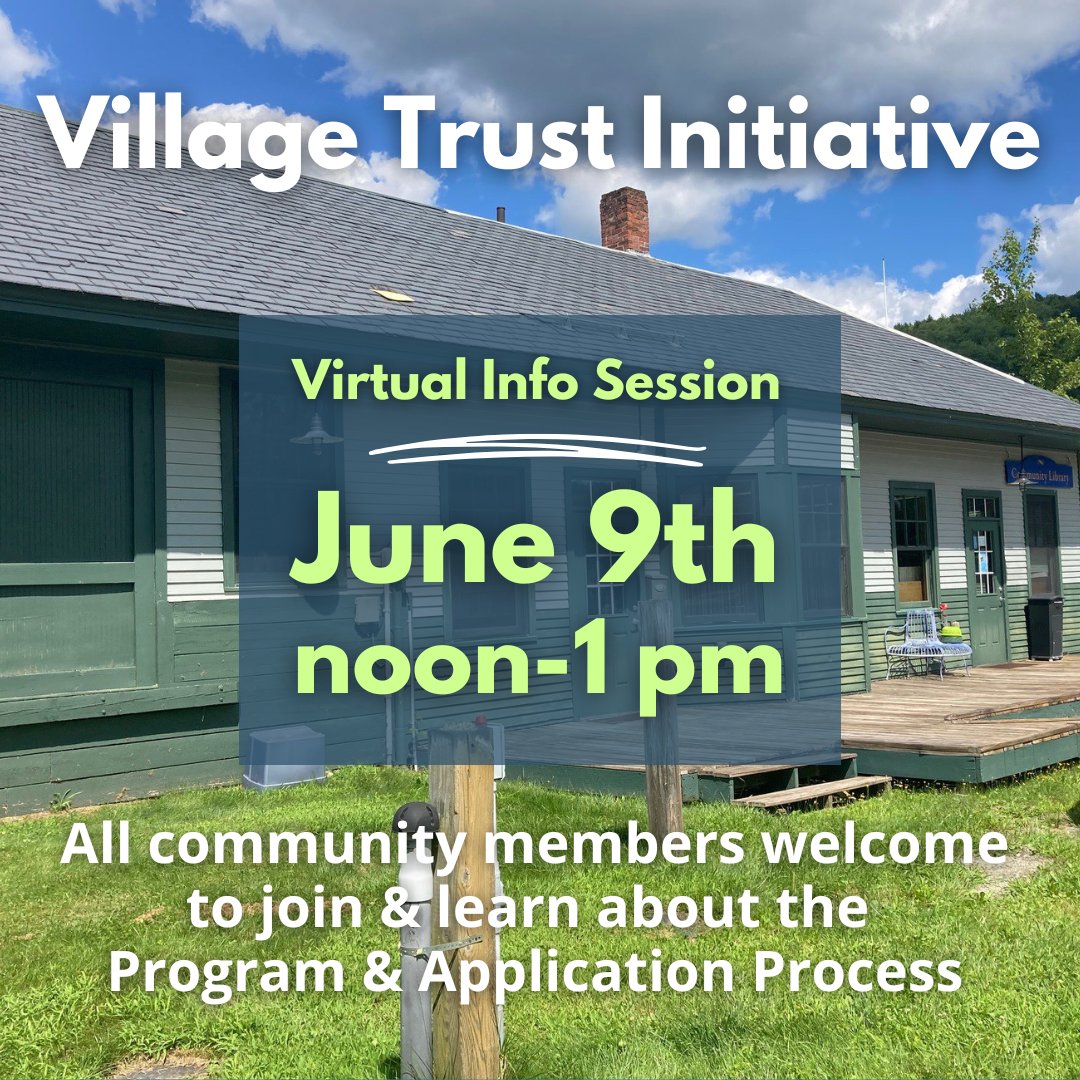 VT Council Rural Dev (@vtruraldev) on Twitter photo VCRD, @preservation_vt and <a href="/VermontCF/">Vermont Community Foundation</a> are pleased to announce the 2nd round of Village Trust Initiative (VTI) applications will open July 7th! Register for an informational session to learn more, hear about the application process & ask questions. vtrural.org/village-trust VCRD, @preservation_vt and <a href="/VermontCF/">Vermont Community Foundation</a> are pleased to announce the 2nd round of Village Trust Initiative (VTI) applications will open July 7th! Register for an informational session to learn more, hear about the application process & ask questions. vtrural.org/village-trust