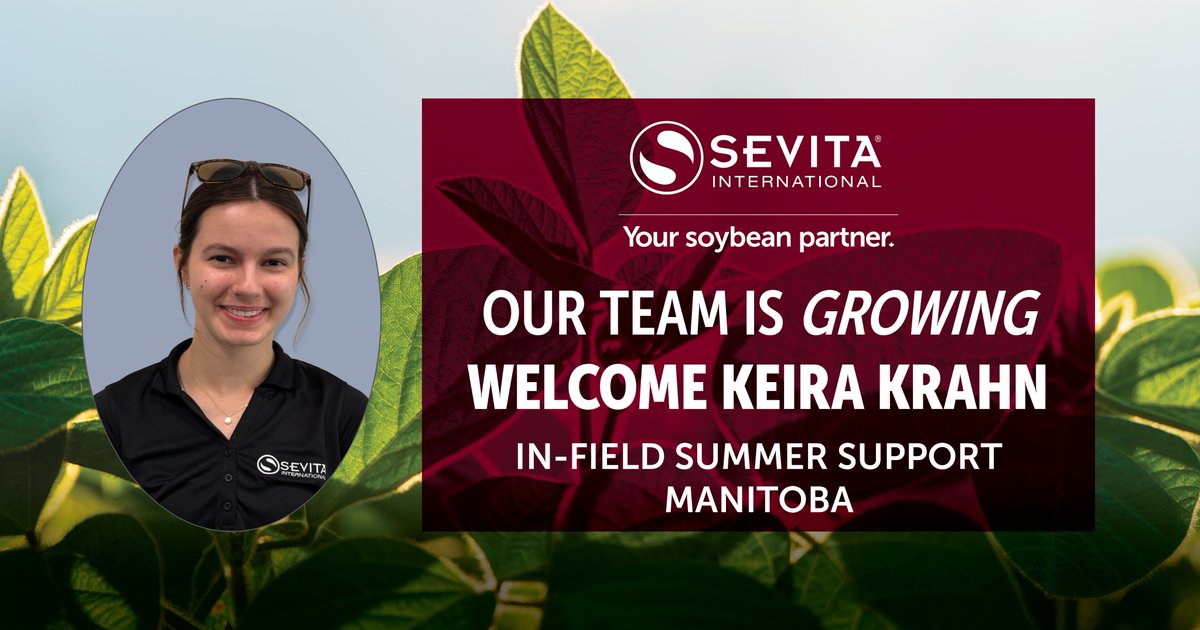 Welcome Keira Krahn, to the Sevita Soybean Squad! Keira joins the team in Manitoba as the In-Field Summer Support.👋 
sevita.com/our-team