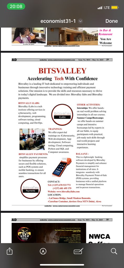 Check out “The New Economist” newspaper, May 13th publication, page 29 for detailed information about Bitsvalley iLabs.

Part of this publication highlights our Summer Camps, with the next edition starting this June. These camps provide hands-on experiences and intensive bootcamp