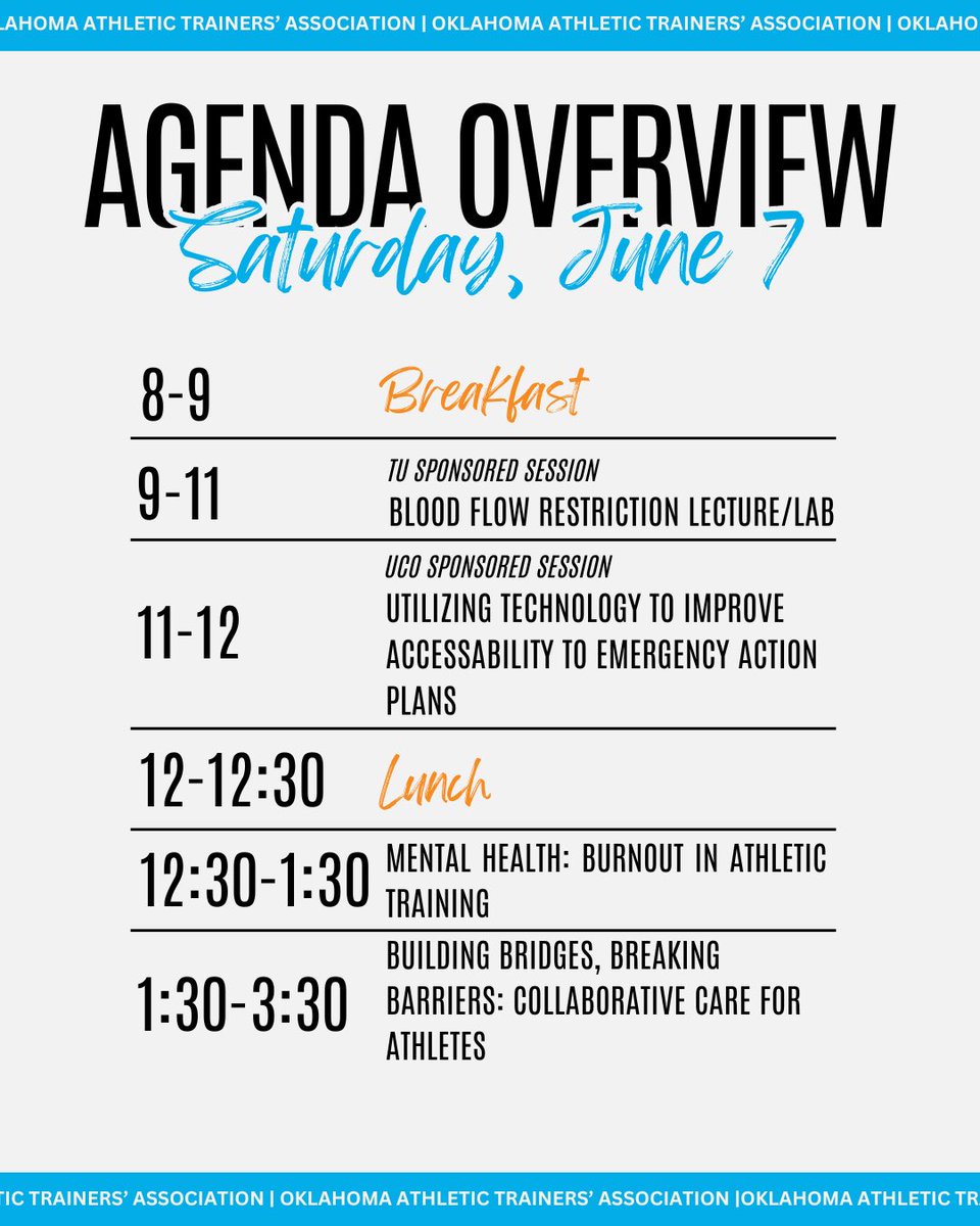 OKATC's tweet image. 👀🗓️ Take a look at the agenda for the OATA 2025 Annual Meeting — it’s full of can’t-miss sessions, hands-on labs, and valuable networking opportunities!

✨ Don’t wait — get registered today and secure your spot!

REGISTER at oata.net/annual-meeting

#OATA2025 #GetRegistered