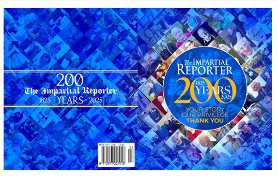 rodneyedwards's tweet photo. Tomorrow’s Impartial Reporter is a 96-page special edition marking our 200th anniversary — a milestone we’re celebrating by paying tribute to those who matter most: our readers. We’ve wrapped the paper in their faces. This edition is one of gratitude. #IR200 https://t.co/buOJyedjQj