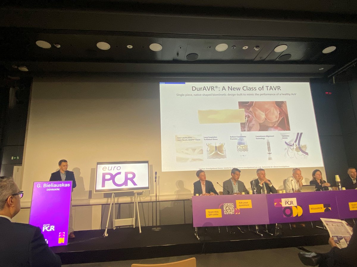 AnterisTech's tweet image. Today at #EuroPCR Dr. Gintautas Bieliauskas presented data on the biomimetic DurAVR® Transcatheter Heart Valve (THV), including 1-year clinical results. In addition to demonstrating restoration of physiologic laminar flow on cardiac MRI...
✅ DurAVR® THV demonstrated a…