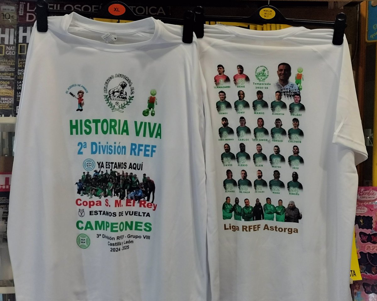 Liga RFEF Astorga (@ligarfefastorga) on Twitter photo Camiseta del ascenso de los #SpringbokAstorganos |
<a href="/ElKioscodeMarce/">🗞️ 📰 El Kiosco de Marce 📰 🗞️</a> ya tenemos la segunda remesa de la camiseta conmemorativa del ascenso a 2️⃣ División <a href="/LigasRfef/">Ligas RFEF</a>, plaza de la <a href="/copadelreyRFEF_/">Copa del Rey</a> 2️⃣5️⃣➖2️⃣6️⃣ y CAMPEÓN DE LIGA de 3️⃣ División <a href="/rfef/">RFEF</a> Grupo VIII (<a href="/FCyLF/">RFCYLF</a>)
Reserva la tuya Camiseta del ascenso de los #SpringbokAstorganos |
<a href="/ElKioscodeMarce/">🗞️ 📰 El Kiosco de Marce 📰 🗞️</a> ya tenemos la segunda remesa de la camiseta conmemorativa del ascenso a 2️⃣ División <a href="/LigasRfef/">Ligas RFEF</a>, plaza de la <a href="/copadelreyRFEF_/">Copa del Rey</a> 2️⃣5️⃣➖2️⃣6️⃣ y CAMPEÓN DE LIGA de 3️⃣ División <a href="/rfef/">RFEF</a> Grupo VIII (<a href="/FCyLF/">RFCYLF</a>)
Reserva la tuya