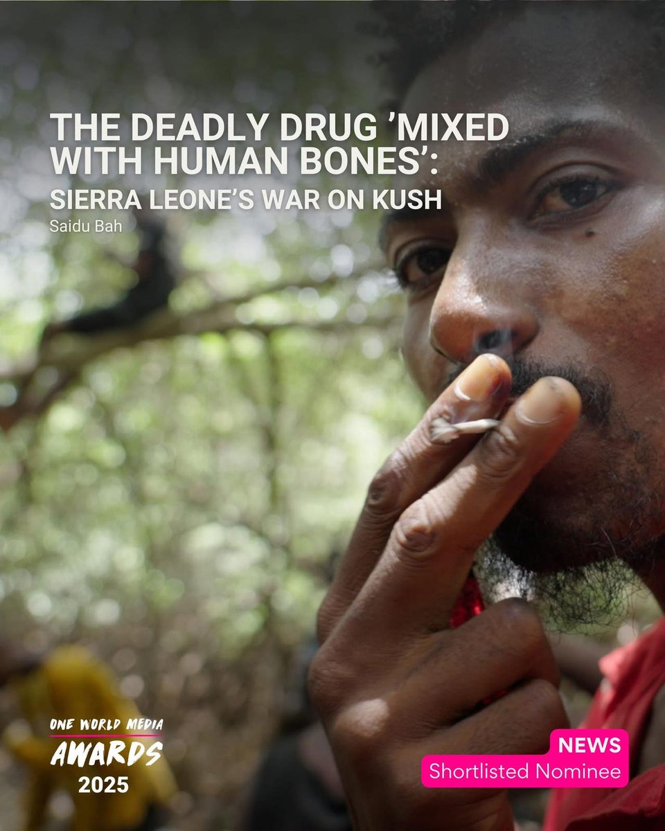 Thrilled our film about the spread of kush in Sierra Leone is shortlisted in the One World Media awards News category. Thank you to all of our contributors who shared their stories with us.