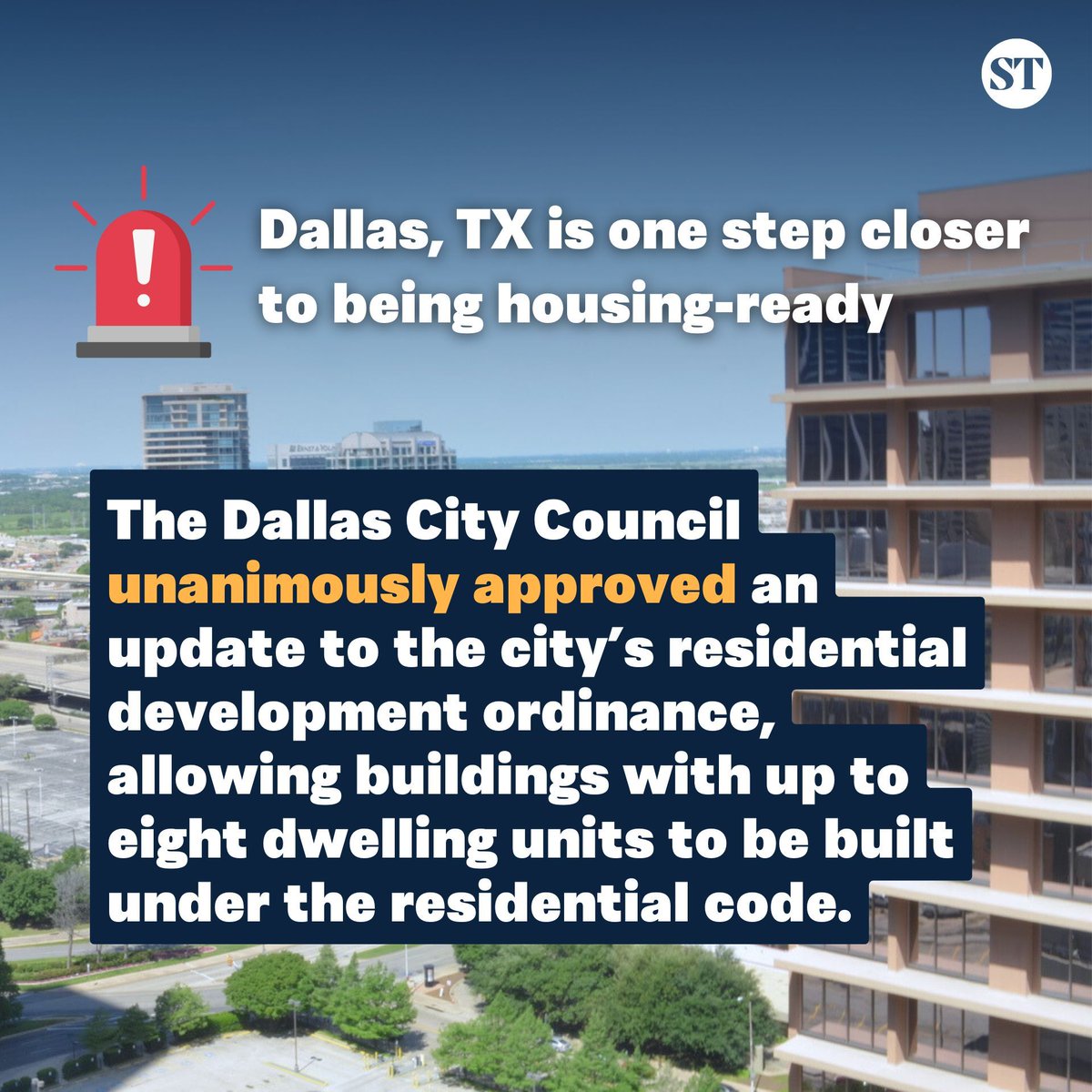 The Dallas City Council unanimously approved an update to the city’s residential development ordinance, allowing buildings with up to eight dwelling units to be built under the simpler, less costly residential code. 

Read more on our site! buff.ly/XBnOlHI