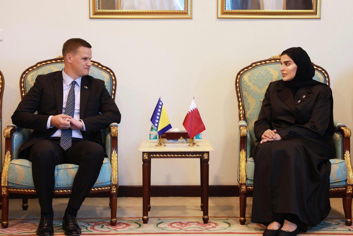 Ministry of Foreign Affairs - Qatar (@mofaqatar_en) on Twitter photo Minister of State for International Cooperation <a href="/MANAlMisned/">مريم بنت علي المسند</a> Meets Premier of Tuzla Canton Bosnia and Herzegovina
#MOFAQatar Minister of State for International Cooperation <a href="/MANAlMisned/">مريم بنت علي المسند</a> Meets Premier of Tuzla Canton Bosnia and Herzegovina
#MOFAQatar