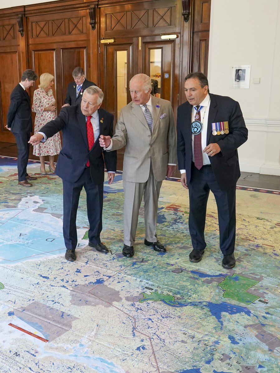 The King and Queen  visited Canada House Trafalgar Square, London, to mark 100 years since it opened in June 1925. The event comes ahead of Their Majesties’ visit to Ottawa, Canada later this month. The queen with BBC reporter Lyse Doucetnand the King views a Canada map