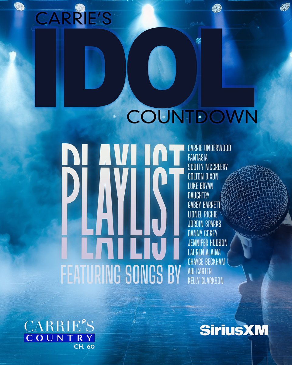 Carrie's Country (@carries_country) on Twitter photo This month, <a href="/carrieunderwood/">Carrie Underwood</a>ās playlist is a love letter to <a href="/AmericanIdol/">American Idol</a>! š¤ Featuring tracks from fellow Idol alumsāand even a few of her favorite judges šāØ Listen on demand in the <a href="/SIRIUSXM/">SiriusXM</a> app. sxm.app.link/HearCarriesCou⦠This month, <a href="/carrieunderwood/">Carrie Underwood</a>ās playlist is a love letter to <a href="/AmericanIdol/">American Idol</a>! š¤ Featuring tracks from fellow Idol alumsāand even a few of her favorite judges šāØ Listen on demand in the <a href="/SIRIUSXM/">SiriusXM</a> app. sxm.app.link/HearCarriesCouā¦