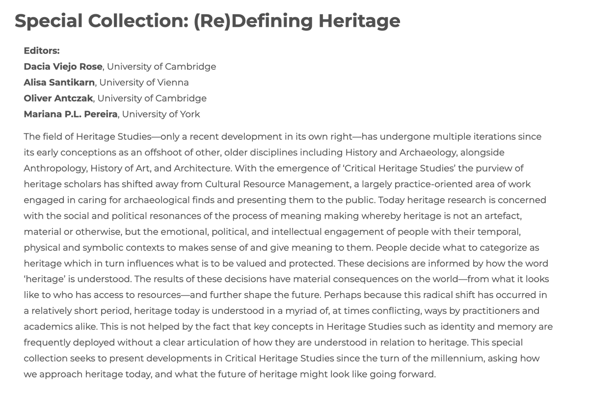 Global Perspectives (@globalperspjnl) on Twitter photo 🚨 New special collection alert! (Re)Defining Heritage, Guest Edited by Dacia Viejo-Rose <a href="/Dacia_V_R/">Dacia Viejo-Rose</a>, Alisa Santikarn, <a href="/OliverAntczak/">OliverAntczak on Bluesky</a>, and Mariana P.L. Pereira <a href="/mariplp/">Mariana P.L.Pereira</a> 🚨 New special collection alert! (Re)Defining Heritage, Guest Edited by Dacia Viejo-Rose <a href="/Dacia_V_R/">Dacia Viejo-Rose</a>, Alisa Santikarn, <a href="/OliverAntczak/">OliverAntczak on Bluesky</a>, and Mariana P.L. Pereira <a href="/mariplp/">Mariana P.L.Pereira</a>