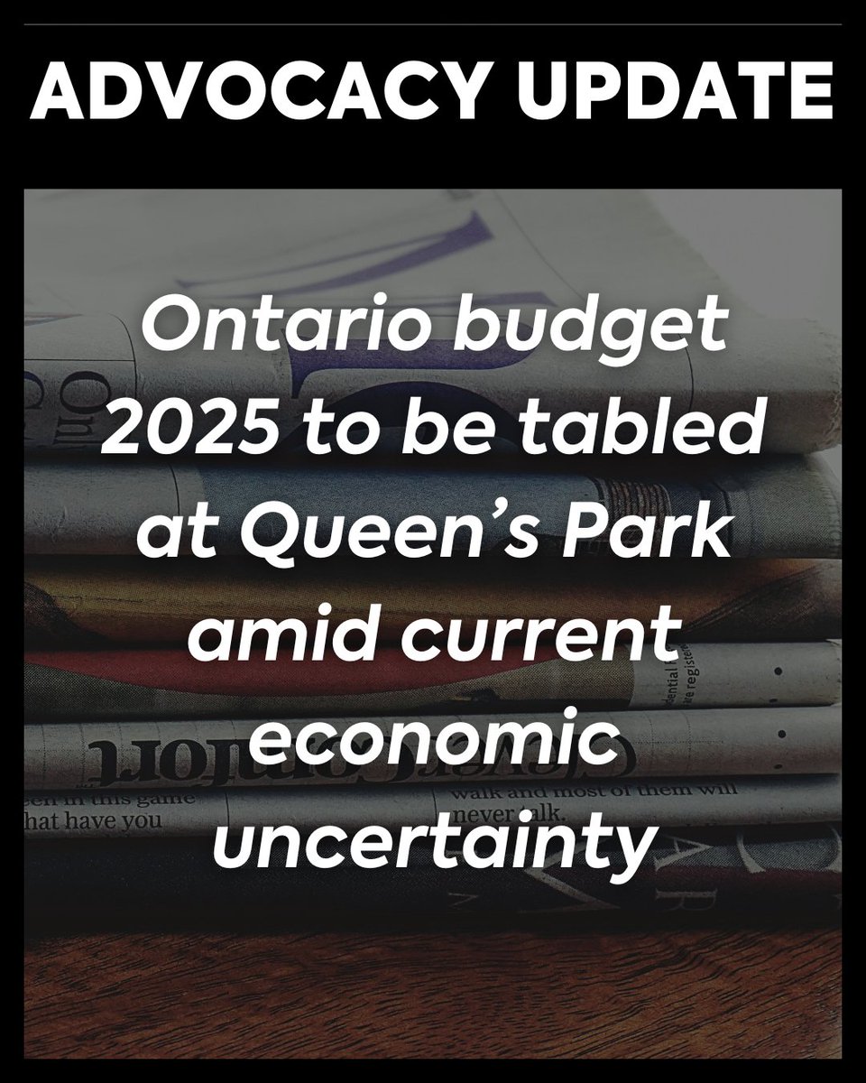 📢 Advocacy Update: Ontario budget 2025 to be tabled at Queen’s Park amid current economic uncertainty

Login to our Member's Only Area to read the full story: ow.ly/7ywC50VVLsF

#CFAGrowingTogether #Franchising #Advocacy #News