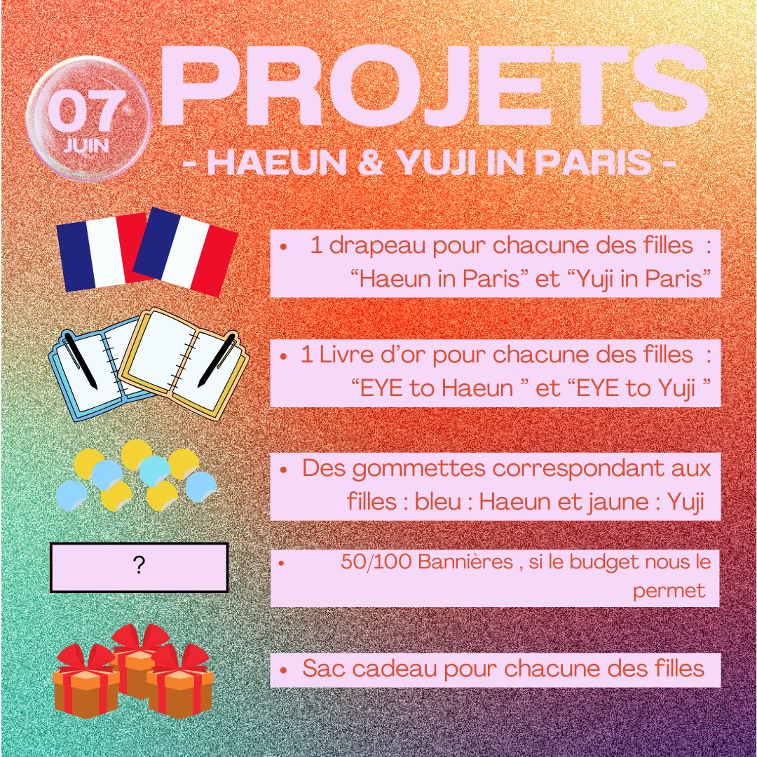 3YE_FRANCE's tweet photo. - CONCERT | 21.05.25

→ 🐹 🐼

Voici la liste des projets pour le concert des filles à Paris ! Voici le liens pour le dons des bannières. Le budget idéale est entre 80-90€

🔗https://t.co/gWe3x2z8Ea

--- 『☀』---
#써드아이 #KPOP #유지
#SonYuJi #손유지 #하은 #YoonHaEun #윤하은 https://t.co/1M2dvNqR4l