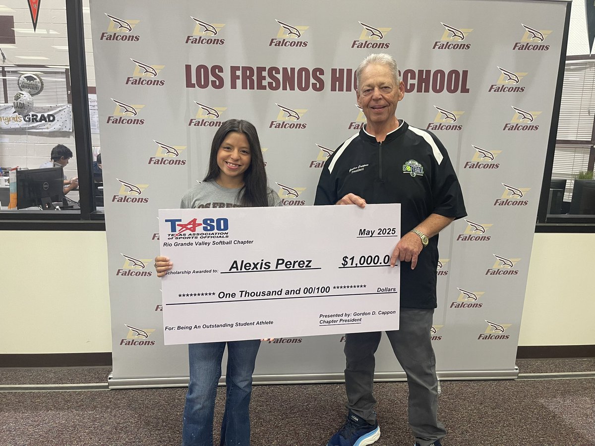 Congrats to senior Alexis Perez for earning the TASO scholarship. Alexis is planning to attend the University of Texas and major in Engineering. <a href="/losfresnoshigh/">Los Fresnos High</a>