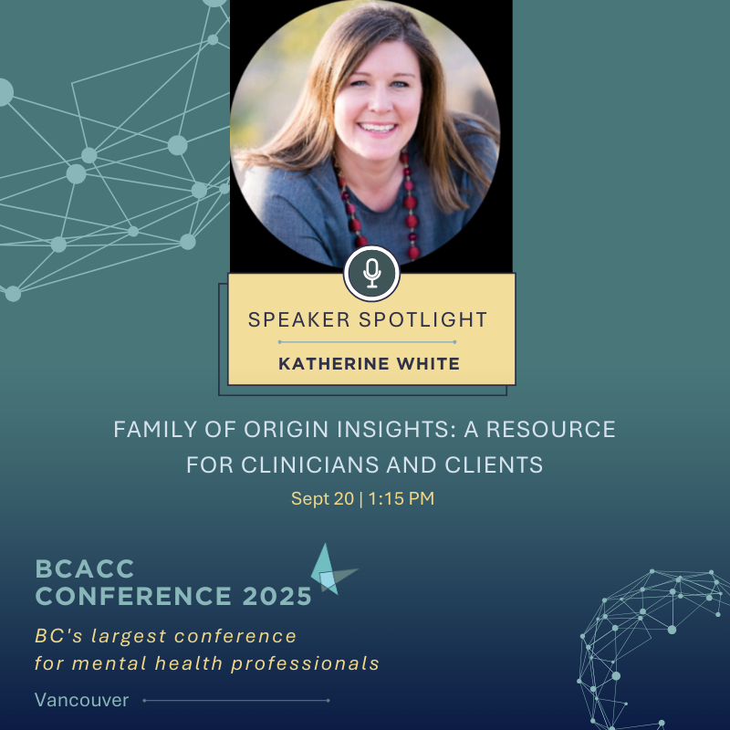 bccounsellors's tweet image. BCACC CONFERENCE SPEAKER SPOTLIGHT! Katherine White has worked with individuals, couples, children, and families for over 20 years, across 3 countries and has trained in many therapeutic models over the course of her career.
REGISTER - conference.bcacc.ca
#BCACC #BCACC2025
