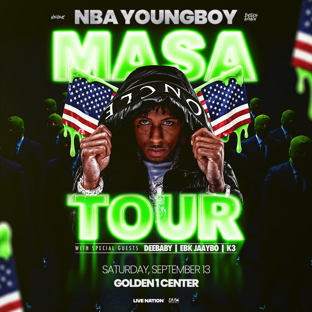 PRESALE IS LIVE! NBA YoungBoy is taking over Golden 1 Center on Sept. 13 for the MASA TOUR! Use code "GOLDEN" for access!

🎟️: ticketmaster.com/event/1C0062AB…