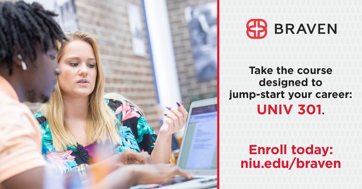 Get a jump start on your career and enroll in our 3-credit elective course this fall, UNIV 301: Braven Leadership and Career Accelerator. 💻 Visit niu.edu/braven to learn more and talk to your advisor about enrolling.