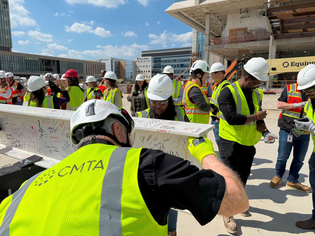 CMTAEngineers's tweet photo. In early May, @IU_Health hosted a beam signing ceremony to mark this significant milestone in the construction of their new Downtown Indianapolis hospital. This 2,650,000 SF hospital will revolutionize #healthcare in the #Indianapolis area, providing high quality care for the area. CMTA's technology solutions team was selected to provide technology design and consulting for full information transport systems, medical technology integration design, and security design for the downtown campus.

Learn more about this project: https://t.co/c9JkcfXOJa

#HighPerformance #EnergyEfficiency