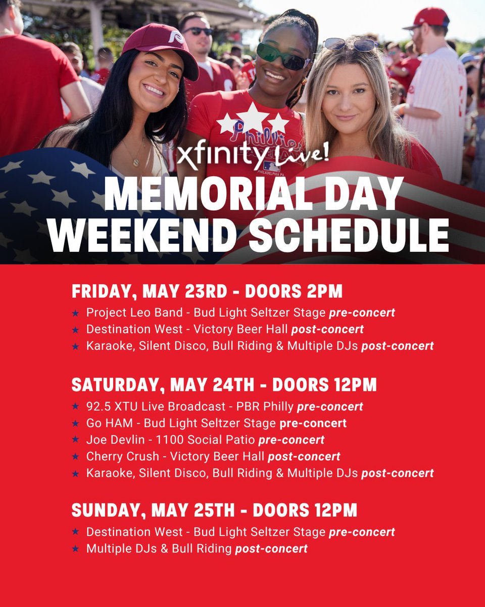 Your Memorial Weekend plans are here! 🎇 Free entry all weekend. Book your table here: bit.ly/3xFMf3c
-
21+ begins after 8pm. Anyone under 21 for pre-show must be accompanied by a parent or guardian over the age of 25.