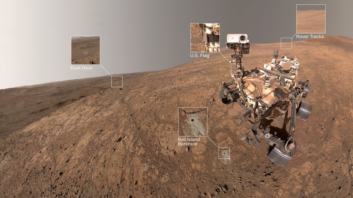 NASA JPL (@nasajpl) on Twitter photo Martian "I Spy:" Rover Edition 👁️
<a href="/NASAPersevere/">NASA's Perseverance Mars Rover</a>'s latest self-portrait includes a treasure trove of details: rover tracks in the distance, a fresh drill hole, and even a dust devil!
More on the image: go.nasa.gov/44QnFew Martian "I Spy:" Rover Edition 👁️
<a href="/NASAPersevere/">NASA's Perseverance Mars Rover</a>'s latest self-portrait includes a treasure trove of details: rover tracks in the distance, a fresh drill hole, and even a dust devil!
More on the image: go.nasa.gov/44QnFew