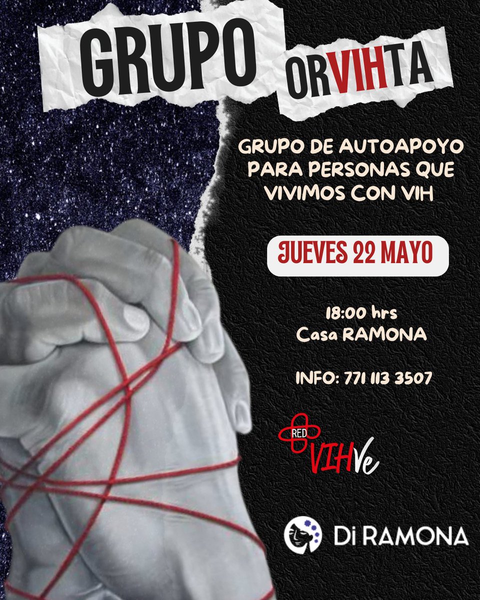 Personitas que #VIH en #Pachuca, este jueves tenemos otra reunión en nuestro círculo de apoyo!